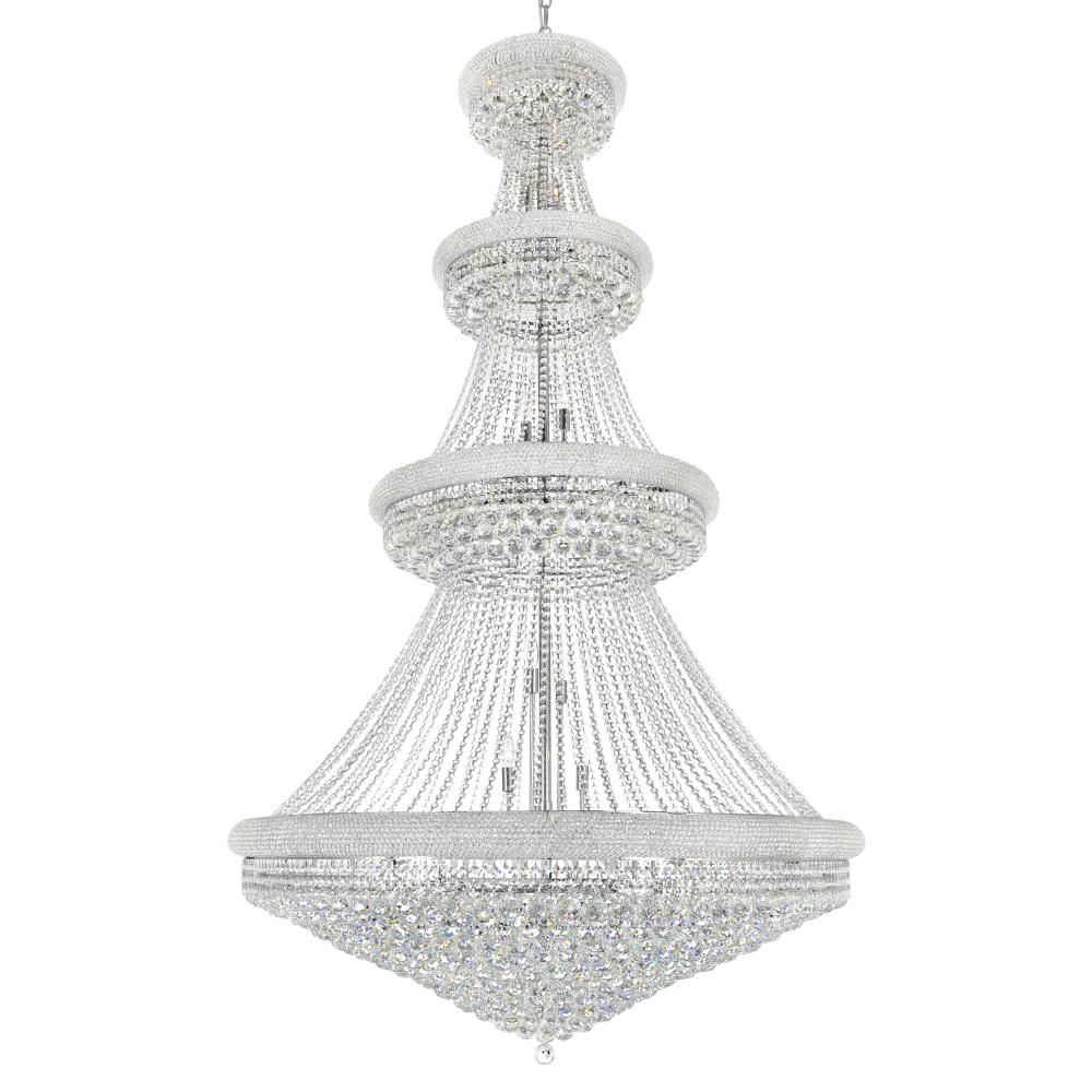 Empire 42 Light 50in Chrome Down Chandelier with Crystals