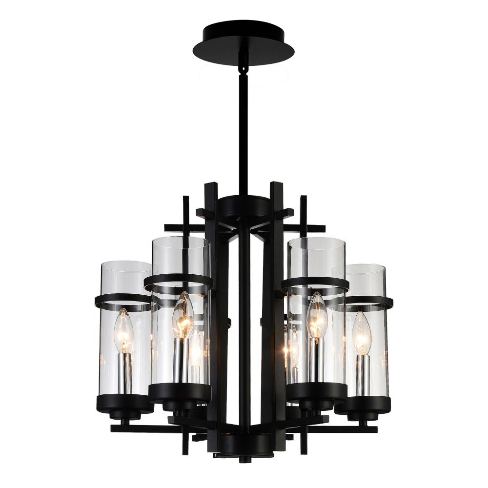 Sierra 6 Light 18in Black Chandelier