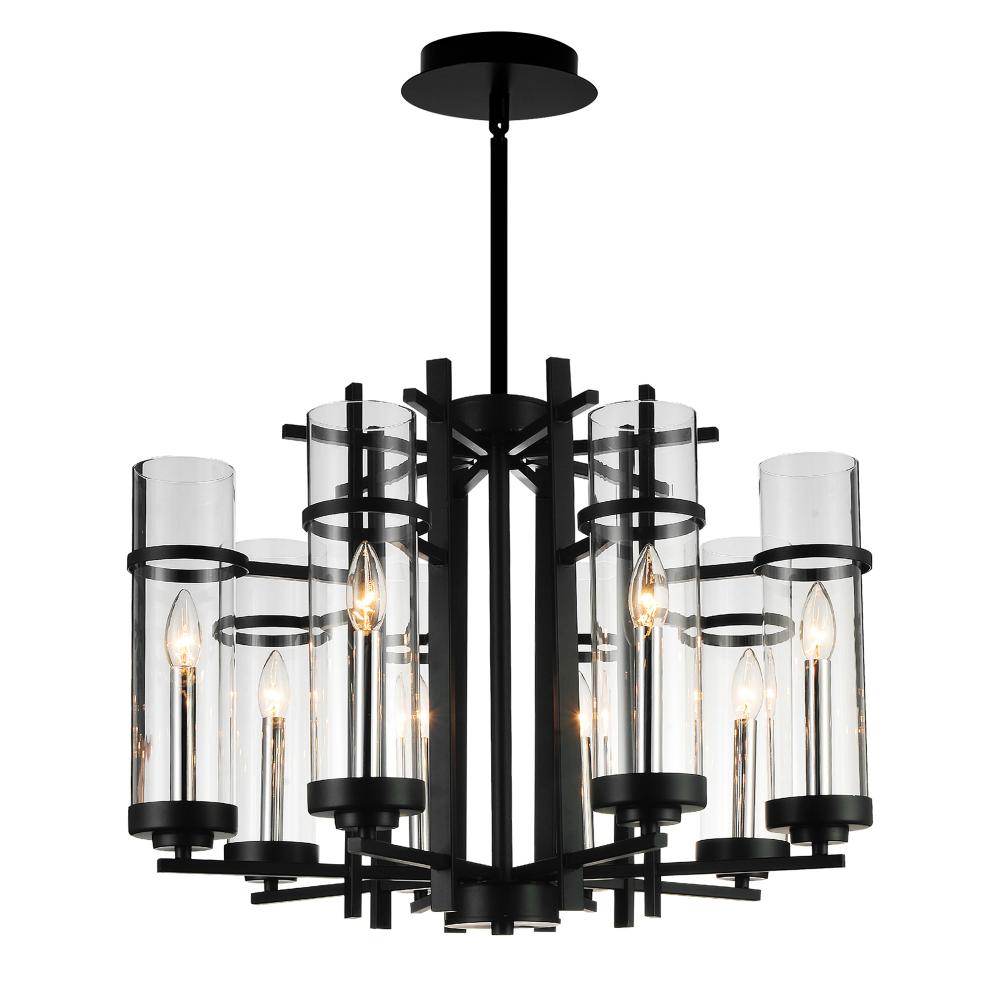 Sierra 8 Light 26in Black Chandelier
