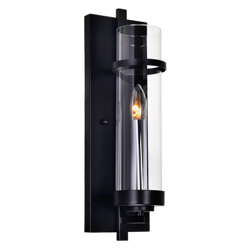 Sierra 1 Light 5in Black Wall Sconce