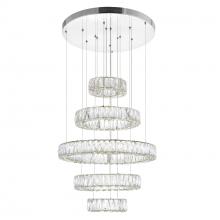 CWI Lighting 1044P24-601-R-5C - Madeline Integrated LED 5 Ring Chrome Chandelier