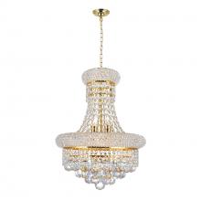 CWI Lighting 8001P14G - Empire 6 Light 14in Gold Chandelier with Crystals