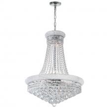CWI Lighting 8001P24C - Empire 17 Light 24in Chrome Down Chandelier with Crystals