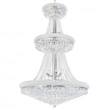 CWI Lighting 8001P36C - Empire 34 Light 36in Chrome Down Chandelier with Crystals
