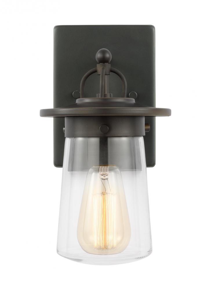 Tybee casual 1-light LED outdoor exterior small wall lantern sconce in antique bronze Finish