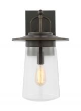Generation Lighting 8708901EN7-71 - Tybee casual 1-light LED outdoor exterior large wall lantern sconce in antique bronze Finish