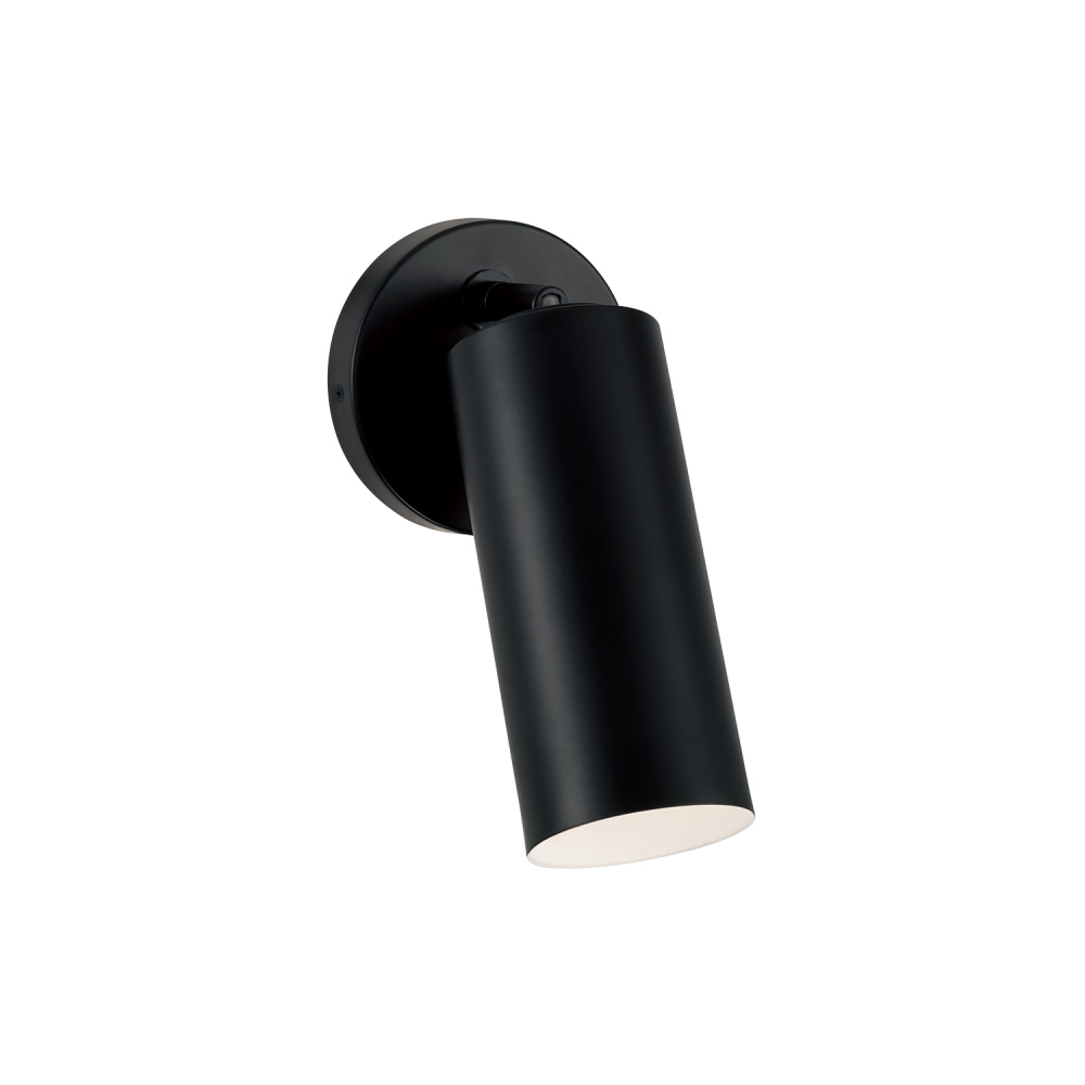 5" W x 9.75" H 1-Light Adjustable Sconce in Matte Black with Matte White Interior