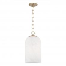 Capital 355811MA-553 - 1-Light Capsule Pendant in Matte Brass with Faux Alabaster Glass and Alternating Loop Designer Chain