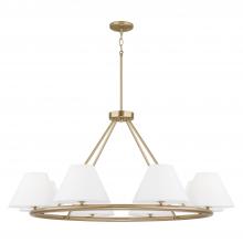 Capital 453281MA - 8-Light Circular Chandelier in Matte Brass with White Fabric Shades and Glass Diffusers