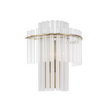 Capital 658711AD - 12.5" W x 14" H 1-Light Tiered Sconce in Aged Brass with Clear and Etched Glass Tubes