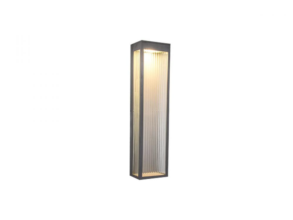 Avenue Outdoor 24" Sconce in Silver with Ribbed Glass