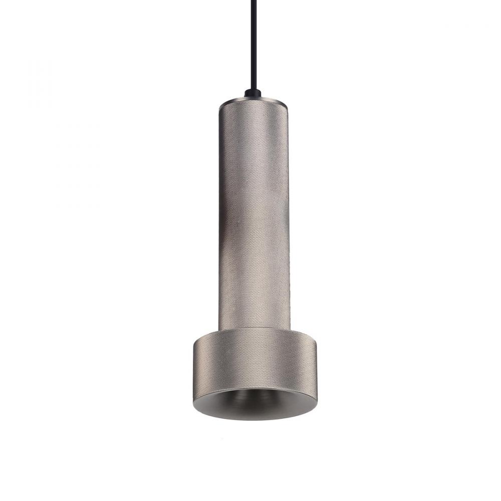 Cicada 10" Knurled Pendant in Light Grey
