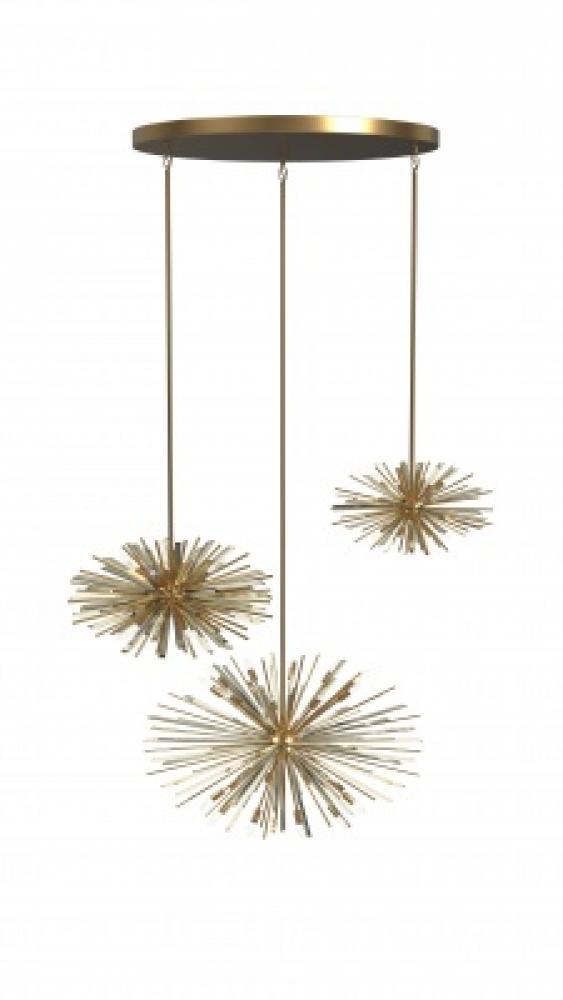 Palisades Ave. 40" Multi Pendant Chandelier in Aged Brass
