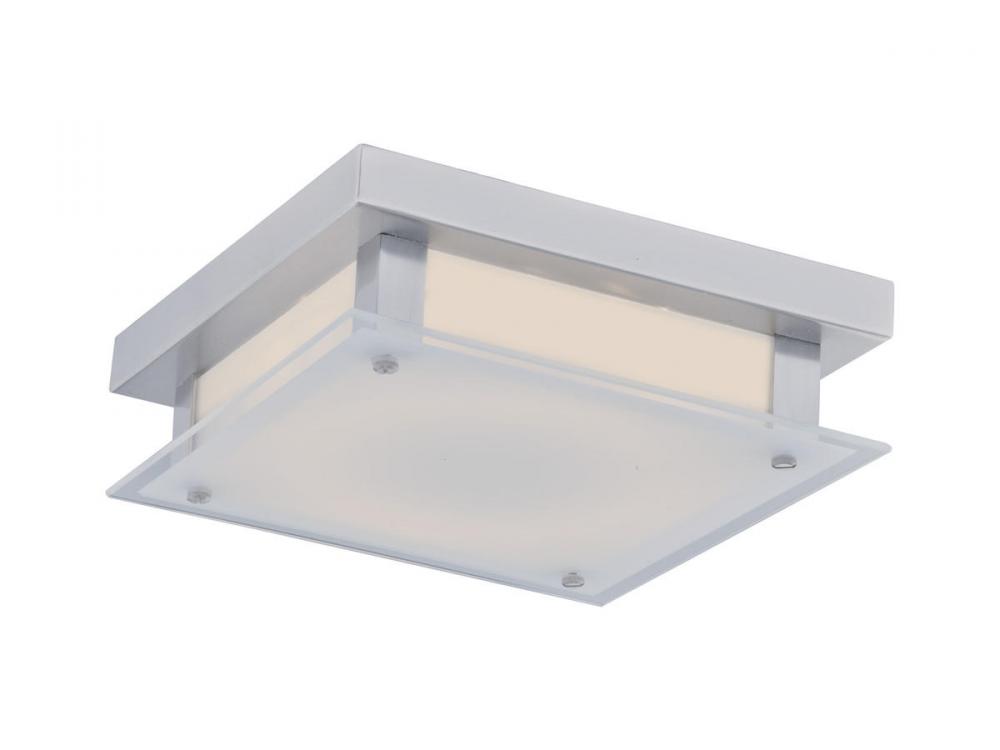 Cermack St. 12" Square Flush Mount in Chrome with Frosted Glass