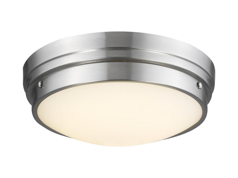 Cermack St. 13" Round Flush Mount in Brushed Nickel with Frosted Glass