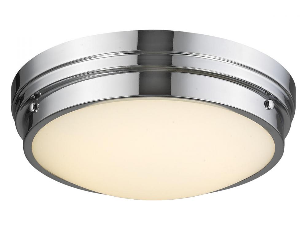 Cermack St. 17" Round Flush Mount in Chrome with Frosted Glass