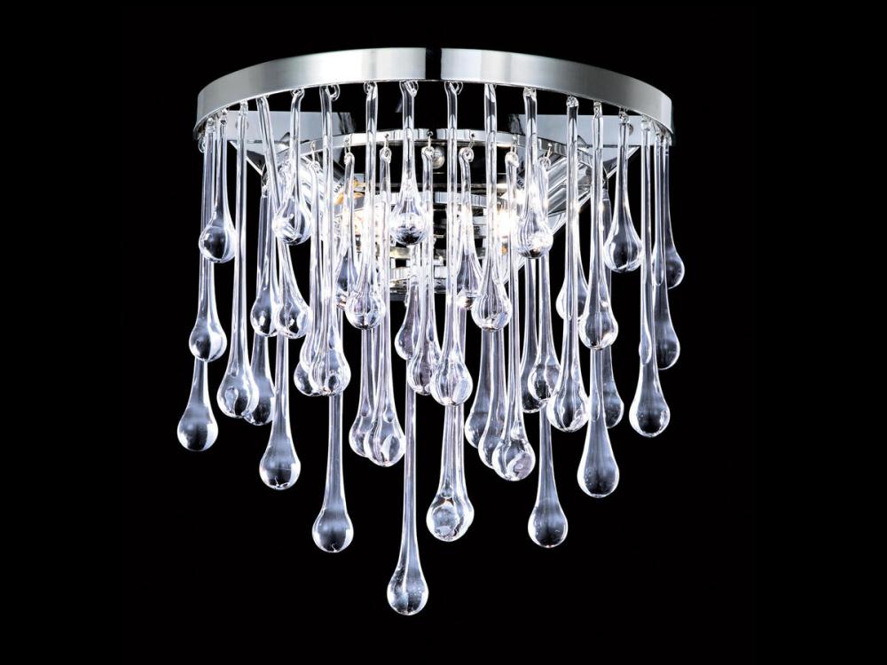 Hollywood Blvd. 14" Tear Drop Crystal Round Wall Sconce in Polished Nickel