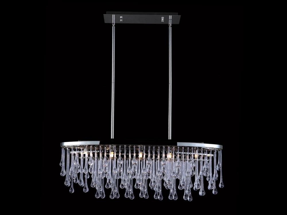 Hollywood Blvd.34" Oval Chandelier Polished Nickel