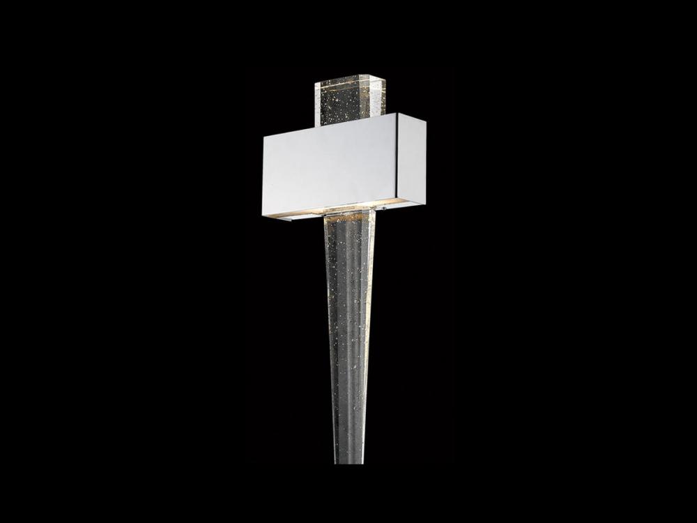 The Original Glacier Avenue 24"  Wall Sconce in Polished Nickel with Bubbled Crystal