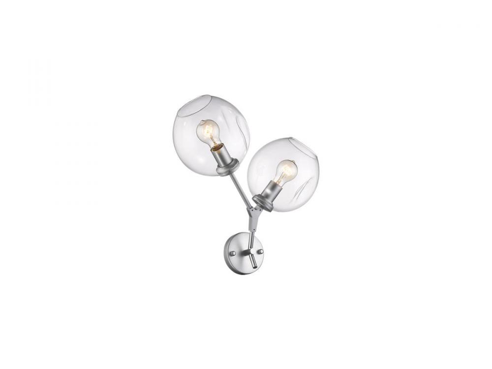 Fairfax Ave. 18" Wall Sconce in Matte Chrome with Clear Glass