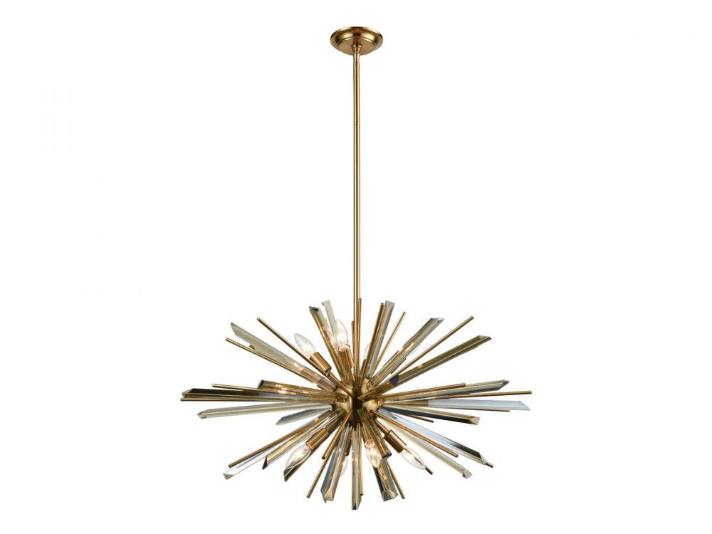 Palisades Ave. 32" Chandelier in Aged Brass