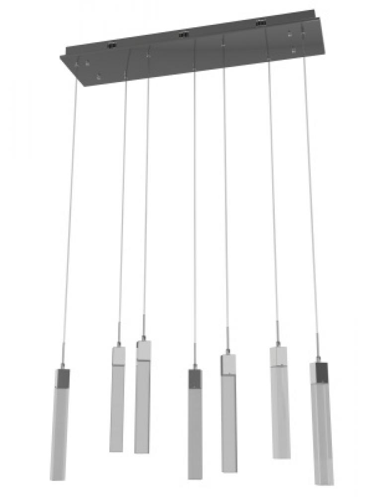 The Original Glacier Collection 7 Light Multi Pendant in Polished Chrome with Clear Crystal