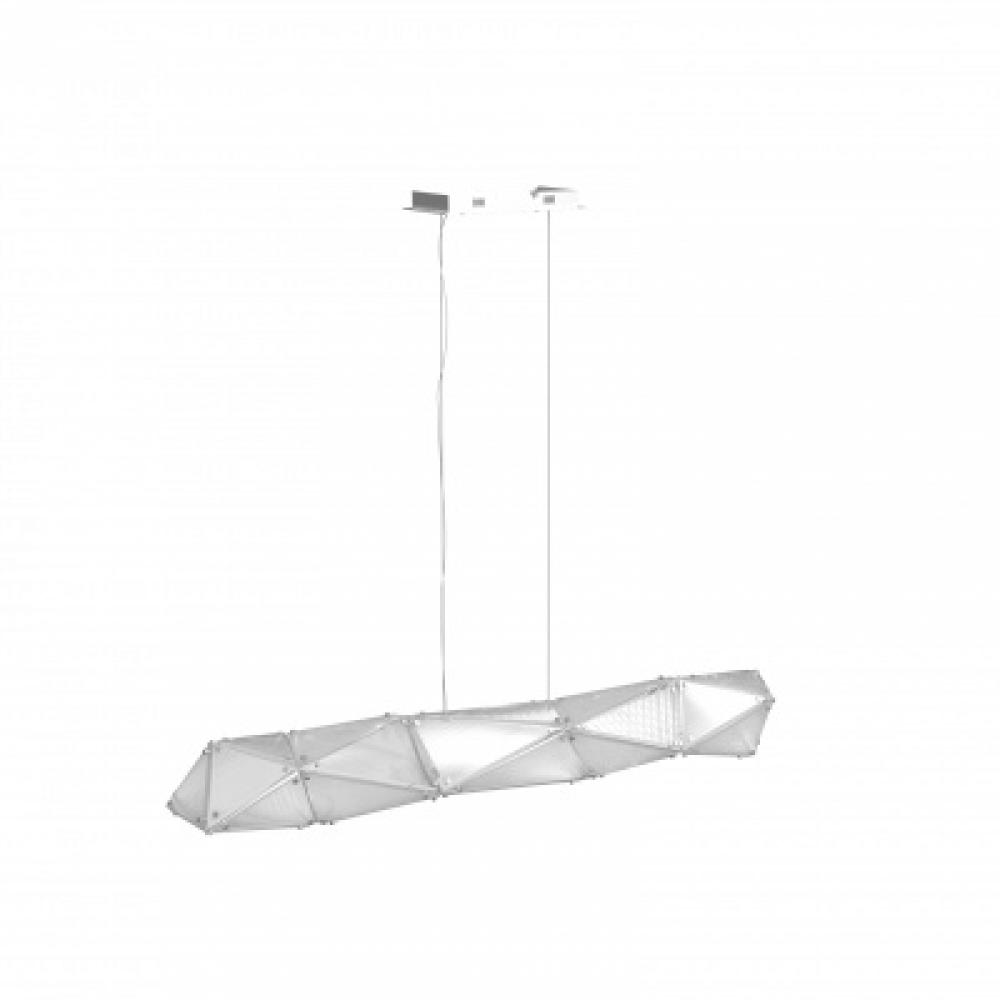 Seoul 63"  Etched Acrylic Linear Pendant in Chrome
