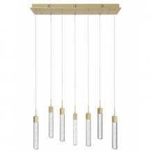 Avenue Lighting HF1900-7-GL-BB - The Original Glacier Collection 7 Light Multi Pendant in Brushed Brass with Bubbled Crystal