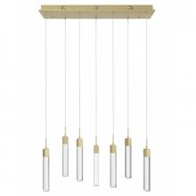 Avenue Lighting HF1900-7-GL-BB-C - The Original Glacier Collection 7 Light Multi Pendant in Brushed Brass with Clear Crystal
