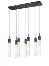 Avenue Lighting HF1900-7-GL-BK-C - The Original Glacier Collection 7 Light Multi Pendant in Black with Clear Crystal