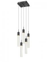 Avenue Lighting HF1900-5-GL-BK-C - The Original Glacier Collection 5 Light Multi Pendant in Black with Clear Crystal