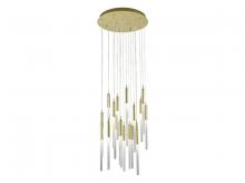 Avenue Lighting HF2021-FR-BB - Main Street  21 Light Frosted Glass Multi Pendant in Brushed Brass
