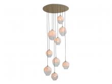 Avenue Lighting HF8149-BB-WH - Sonoma Ave. 9 Light Multi Pendant in White with Brushed Brass Accent