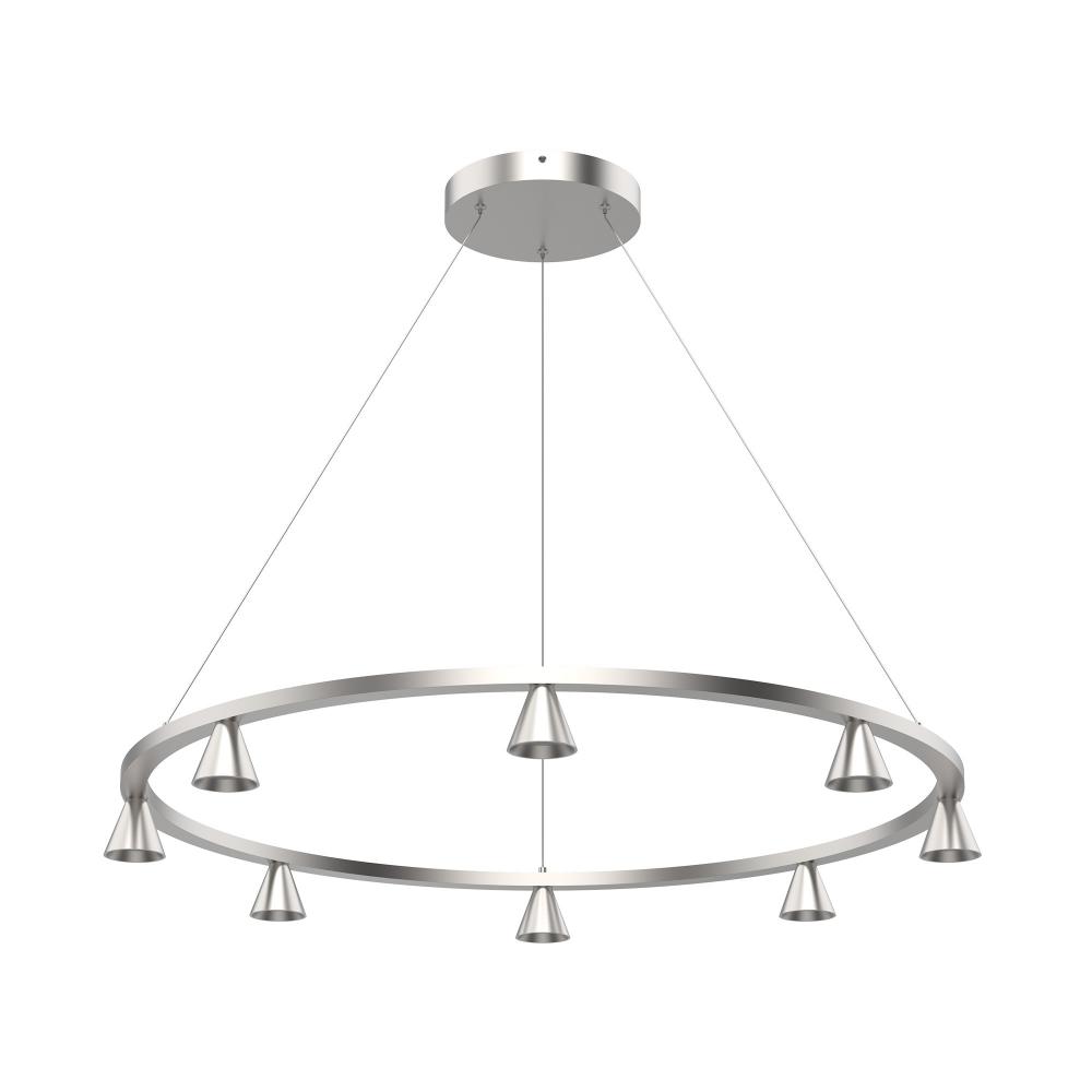 Dune 33-in Brushed Nickel LED Chandeliers
