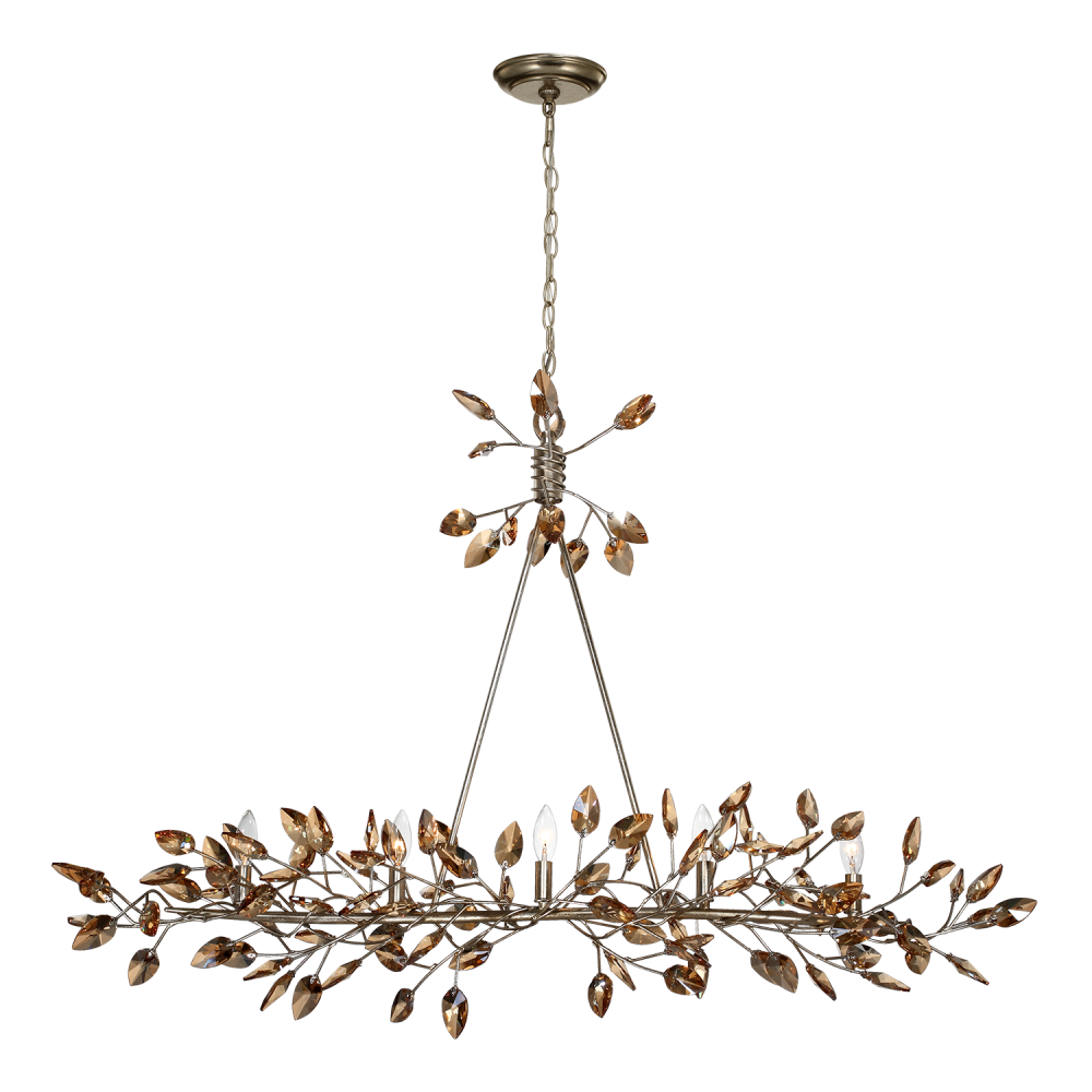 Misthaven 49" 5-Light, Organic Champagne Crystal Linear in Gold