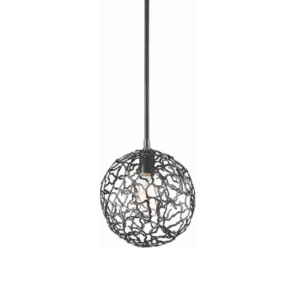 Helios 10" 1-Light, Organic Globe Pendant in Matte Black
