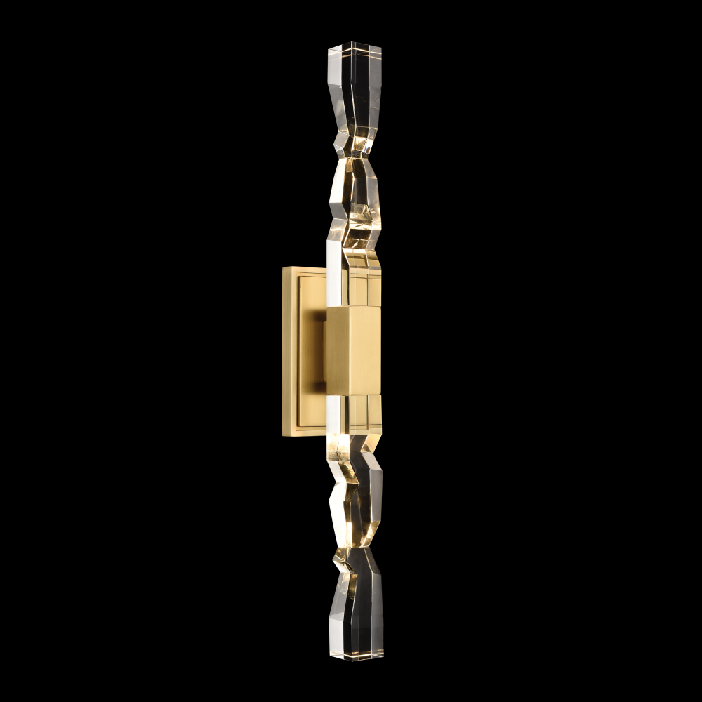 Mamadim LED 2"x2" Single Crystal Duo Wall Sconce in Aged Brass