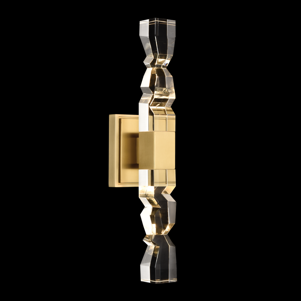 Mamadim LED 3"x3" Single Crystal Duo Wall Sconce in Aged Brass