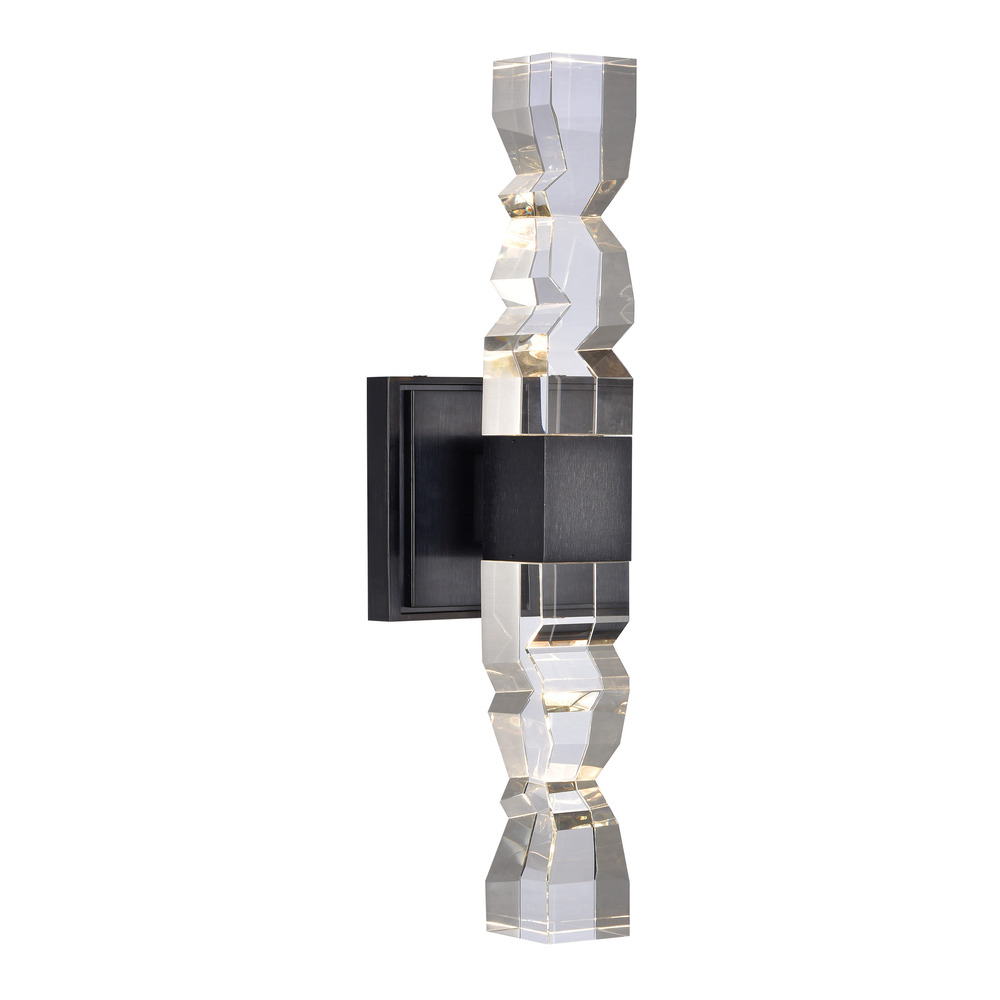 Mamadim LED 3"x3" Single Crystal Duo Wall Sconce in Satin Black