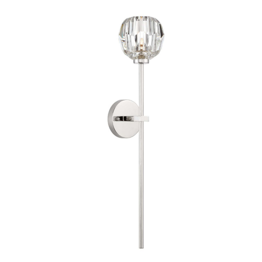 Parisian 12" Crystal Wallchieres Wall Sconce in Polished Nickel