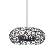 ZEEV Lighting CD10030-8-MBK - Helios 22" 8-Light, Organic Oval Chandelier in Matte Black