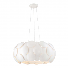 ZEEV Lighting CD10189-7-GWH - Crown 24" 7-Light, Designer Dome Pendant in Gloss White