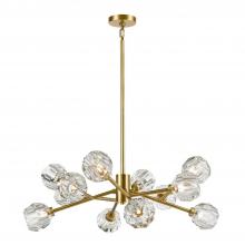ZEEV Lighting CD10309-12-AGB - Parisian 35" 12-Light, Crystal Sputnik in Aged Brass
