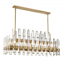 ZEEV Lighting CD10332-14-AGB - Clarion 48" 14-Light, Vertical Crystal Tier Chandelier in Brass
