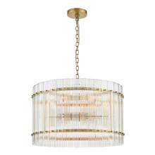ZEEV Lighting CD10399-12-AGB - Allure 26" 12-Light, Fluted Glass Drum Chandelier in Aged Brass