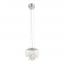 ZEEV Lighting MP40027-LED-CH - Destiny 11" LED Crystal Mini-Pendant with Glass Shade & Aged Brass