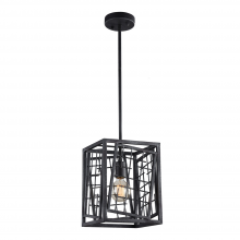 ZEEV Lighting MP40031-1-RI - Plexus Iron Cage Mini-Pendant in Rustic Iron