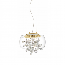 ZEEV Lighting MP40045-LED-AGB - Destiny 11" LED Crystal Mini-Pendant with Glass Shade & Polished Nickel