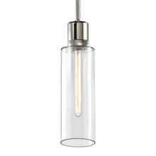 ZEEV Lighting P11707-E26-PN-G15 - Zigrina 18" Glass Drum E26 Pendant with Knurled Ring Polished Nickel