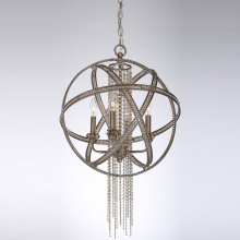 ZEEV Lighting P30011-4-SL-B - Cascade 18" 4-Light, Orbital Crystal Chandelier in Burnished Silver